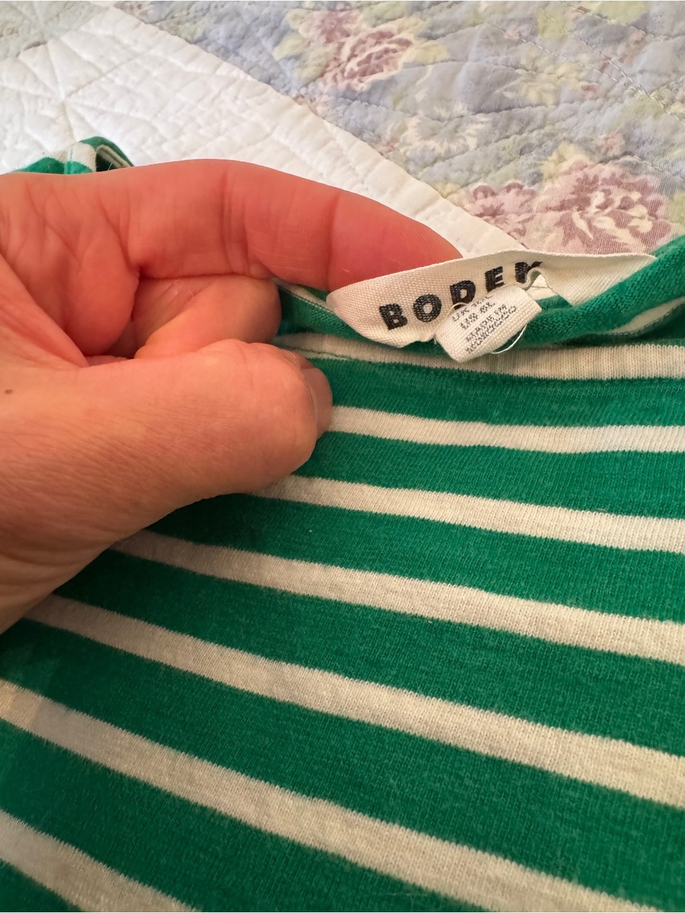 Boden Green and White Striped Sheath Dress SIZE 6L - Picture 2 of 3